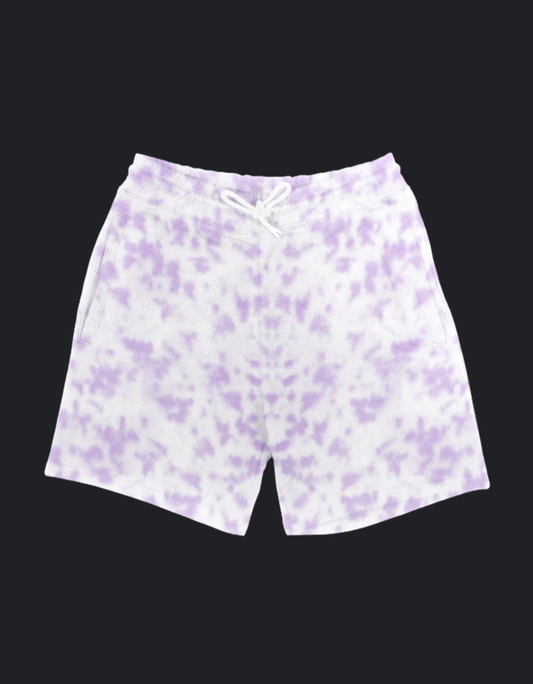White&Lavender ~ Unisex Tie Dye Shorts