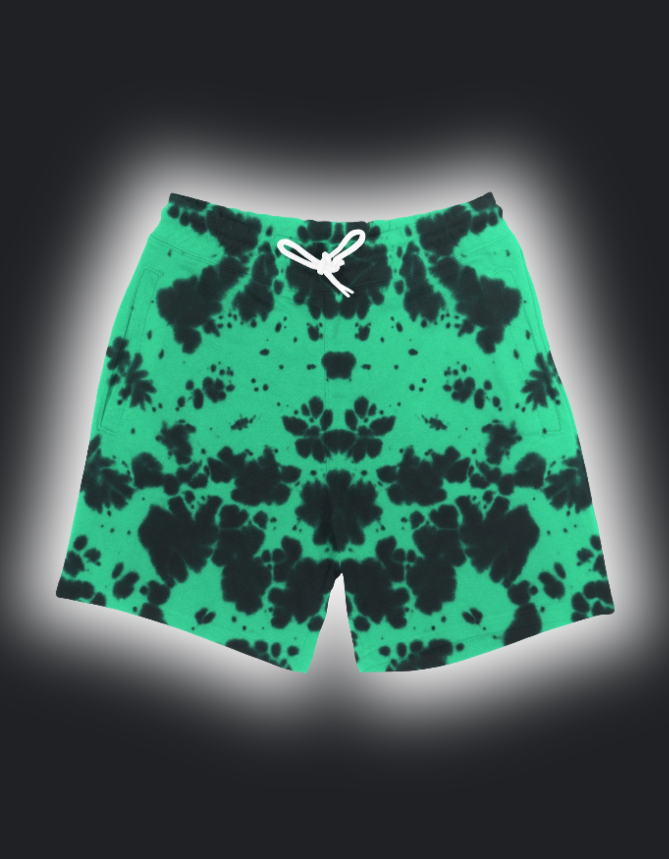 Green&Black ~ Unisex Tie Dye Shorts