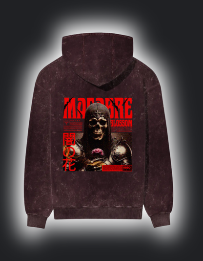 Macabre Blossom ~ Acid Washed Hoodie